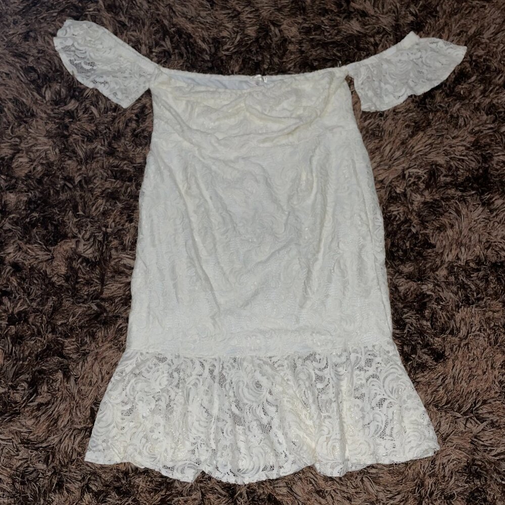 Lace Off The Shoulder Plus Size Dress